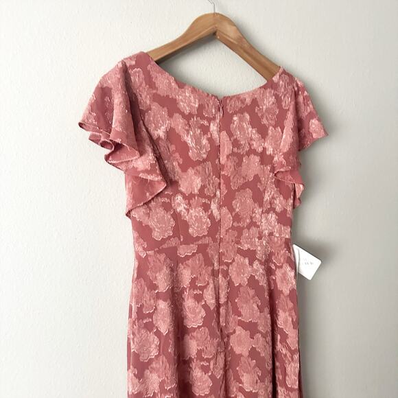 Elegant Mauve Floral Evening Gown - Picture 11 of 13